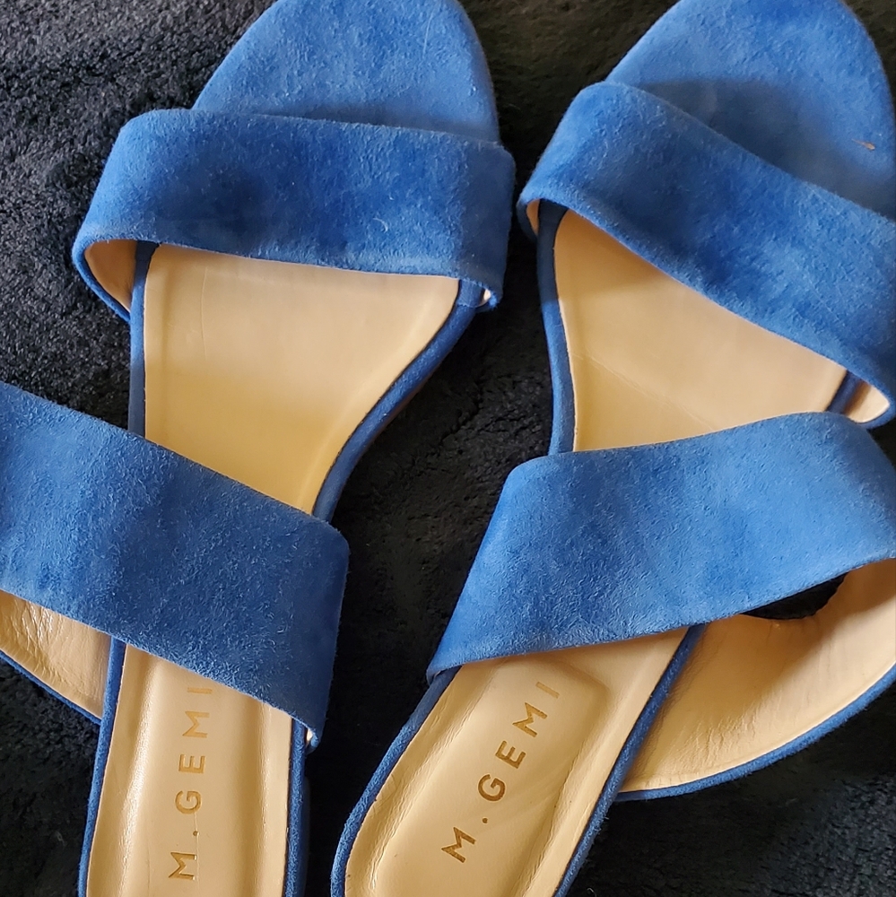 M. Gemi Blue Suede Sandals